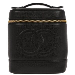 Chanel Black Calfskin Timeless Vanity Handbag 126186